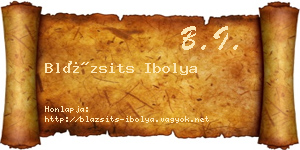 Blázsits Ibolya névjegykártya